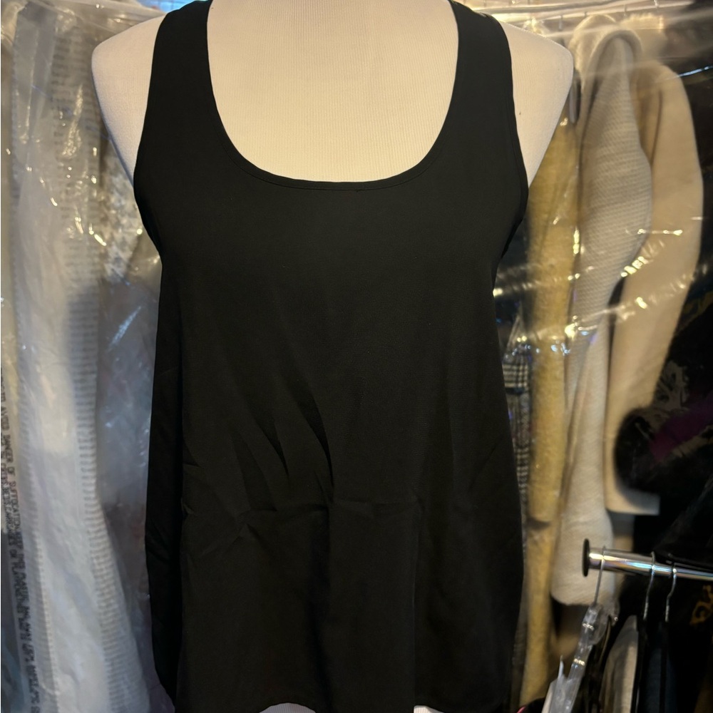 Black Women's loose racer back Tank Top